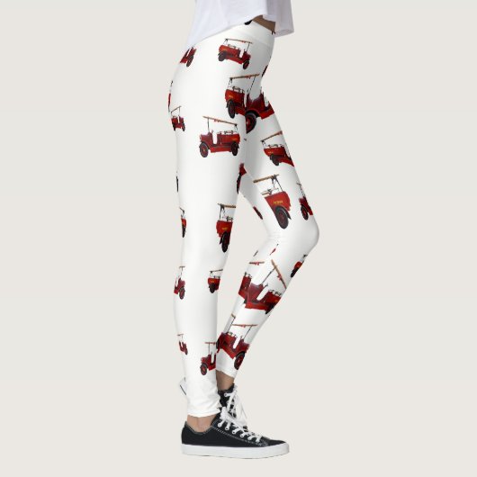  Red Fire Truck Pattern Leggings (Rechts)