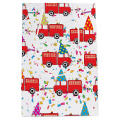 Red Fire Truck Pattern Medium Cadeauzakje (Voorkant)