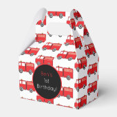 Red Fire Truck Pattern Persoonlijk Bedankdoosjes (Achterkant)