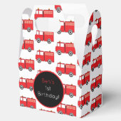 Red Fire Truck Pattern Persoonlijk Bedankdoosjes (Geopend)