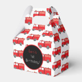 Red Fire Truck Pattern Persoonlijk Bedankdoosjes (Voorkant Zijde)