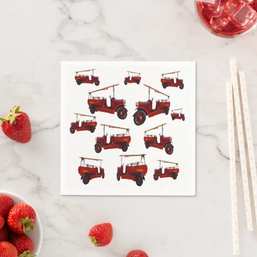 Red  Fire Truck Pattern Servet (Insitu)