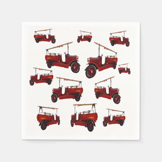Red  Fire Truck Pattern Servet (Voorkant)