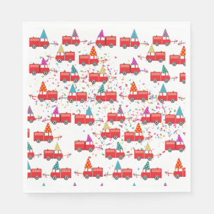 Red Fire Truck Pattern Servet