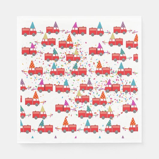 Red Fire Truck Pattern Servet (Voorkant)