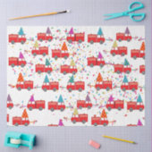 Red Fire Truck Pattern Tissuepapier (Craft)