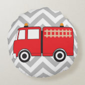 Red Fire Truck Rond Kussen (Achterkant)