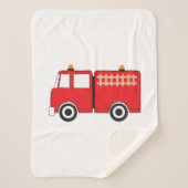 Red Fire Truck Sherpa Deken (Voorkant)