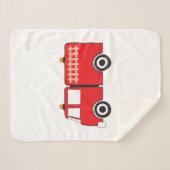 Red Fire Truck Sherpa Deken (Voorkant (horizontaal))