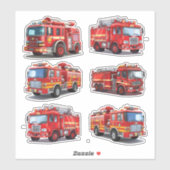 Red Fire Truck Sticker (Vel)
