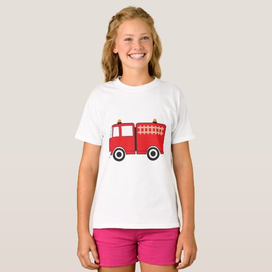 Red Fire Truck T-shirt (Voorkant volledig)