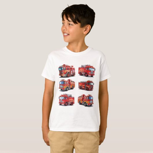 Red Fire Truck T-shirt (Voorkant volledig)