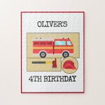 Red Fire Truck | Thema Kids Verjaardagsfeestje Pos