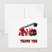 Red Fire Truck Verjaardag Bedankt Card Briefkaart (Voorkant / Achterkant)
