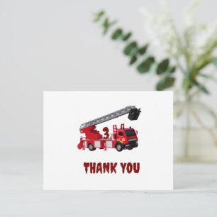 Red Fire Truck Verjaardag Bedankt Card Briefkaart