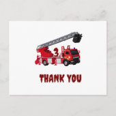 Red Fire Truck Verjaardag Bedankt Card Briefkaart (Voorkant)