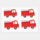Red Fire Truck Verjaardag Inpakpapier Vel (Voorkant)