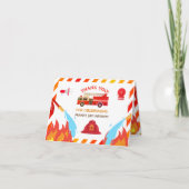 Red Fire Truck Verjaardagsfeestje Dank u Bedankkaart (Voorkant)