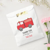 Red Fire Truck Verjaardagsfeestje Dank u Bedankzakje (Gezegeld)