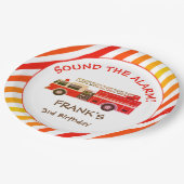 Red Fire Truck Verjaardagsfeestje Papier Bord (Gekanteld)