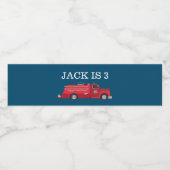 Red  Fire Truck Waterfles Etiket (Enkel label)