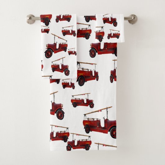 Red  Fire Trucks, Bad Handdoek (Insitu)
