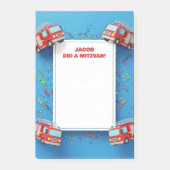 Red Fire Trucks gepersonaliseerde mitswa Post-it® Notes (Voorkant)