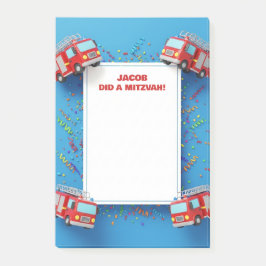 Red Fire Trucks gepersonaliseerde mitswa Post-it® Notes