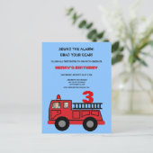 Red Fire twee foto Birthday Party Invitation Briefkaart (Staand voorkant)