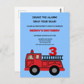 Red Fire twee foto Birthday Party Invitation Briefkaart (Voorkant / Achterkant)