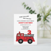 Red Fire twee foto Birthday Party Invitation Briefkaart (Staand voorkant)