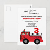 Red Fire twee foto Birthday Party Invitation Briefkaart (Voorkant / Achterkant)