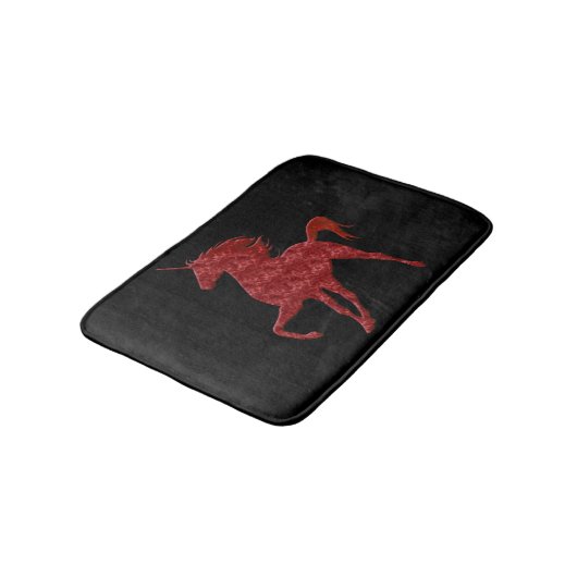 Red Fire Unicorn Bath Mat (Gekanteld)