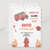 RED FIREFIGHTER BIRTHDAY PARTY INVITATION KAART (Voorkant)