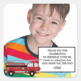 Red Firetruck Birthday Party Dank u Sticker