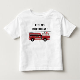 Red Firetruck Het is mijn geboortedag gepersonalis Kinder Shirts