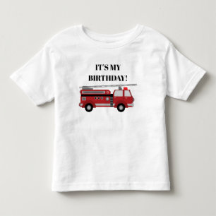 Red Firetruck Het is mijn geboortedag gepersonalis Kinder Shirts