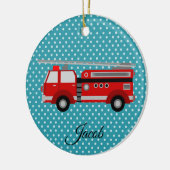 Red Firetruck Keramisch Ornament (Links)