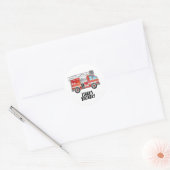 Red Firetruck op White Child's Birthday Party Ronde Sticker (Envelop)