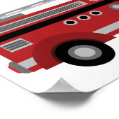 Red Firetruck White Birthday Party Square Poster (Hoek)