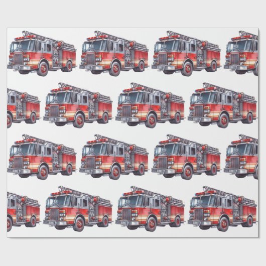 Red Firetruck's Cadeaupapier (Vlak)