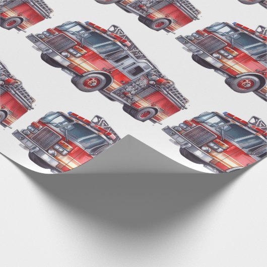 Red Firetruck's Cadeaupapier (Hoek)