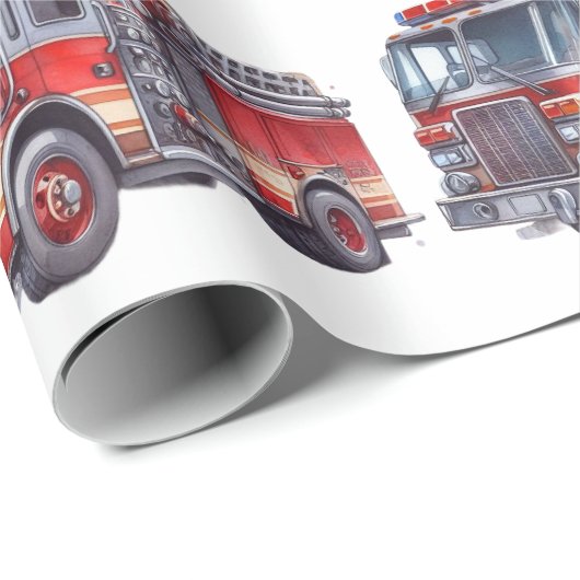 Red Firetruck's Cadeaupapier (Rol Hoek)