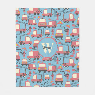 Red Firetrucks Firefighter Kinder Fleece Deken