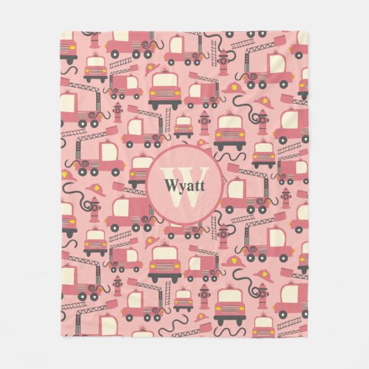 Red Firetrucks Firefighter Kinder Fleece Deken (Voorkant)