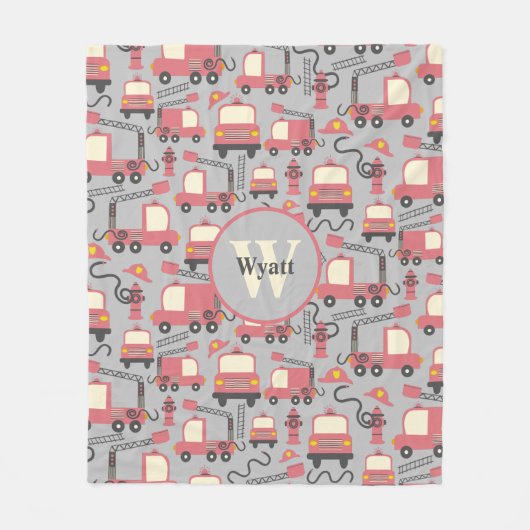 Red Firetrucks Firefighter Kinder Fleece Deken (Voorkant)