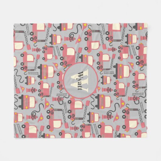 Red Firetrucks Firefighter Kinder Fleece Deken (Voorkant (Horizontaal))