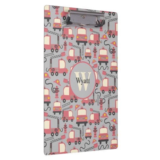 Red Firetrucks Firefighter Kinder Klembord (Rechts)