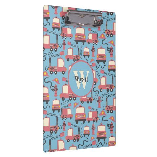 Red Firetrucks Firefighter Kinder Klembord (Rechts)