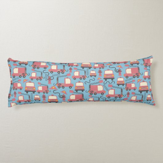 Red Firetrucks Firefighter Kinder Lichaamskussen (Achterkant)